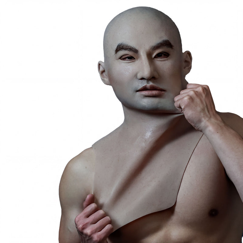 Handmade High-Quality Realistic Silicone Male Mask - Unique Human Mask for Halloween & Cosplay - Aurora Cosplay