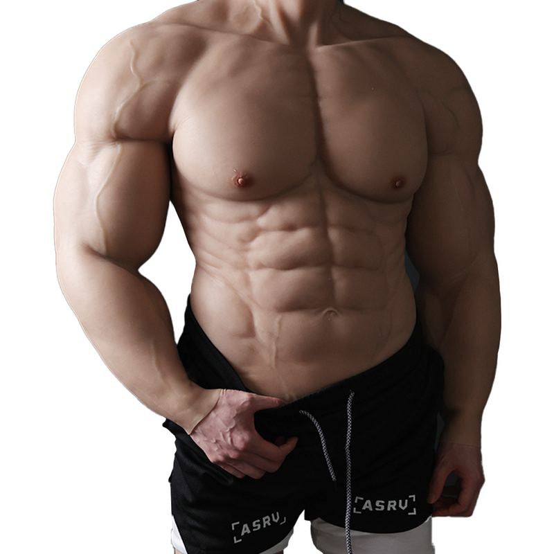 Premium Hand Painted Upper Body Muscle Suit With Arms For Cosplay - Medical Silicon Made Muscular Body Suit - Cosplay Accessories For Men - Aurora Cosplay