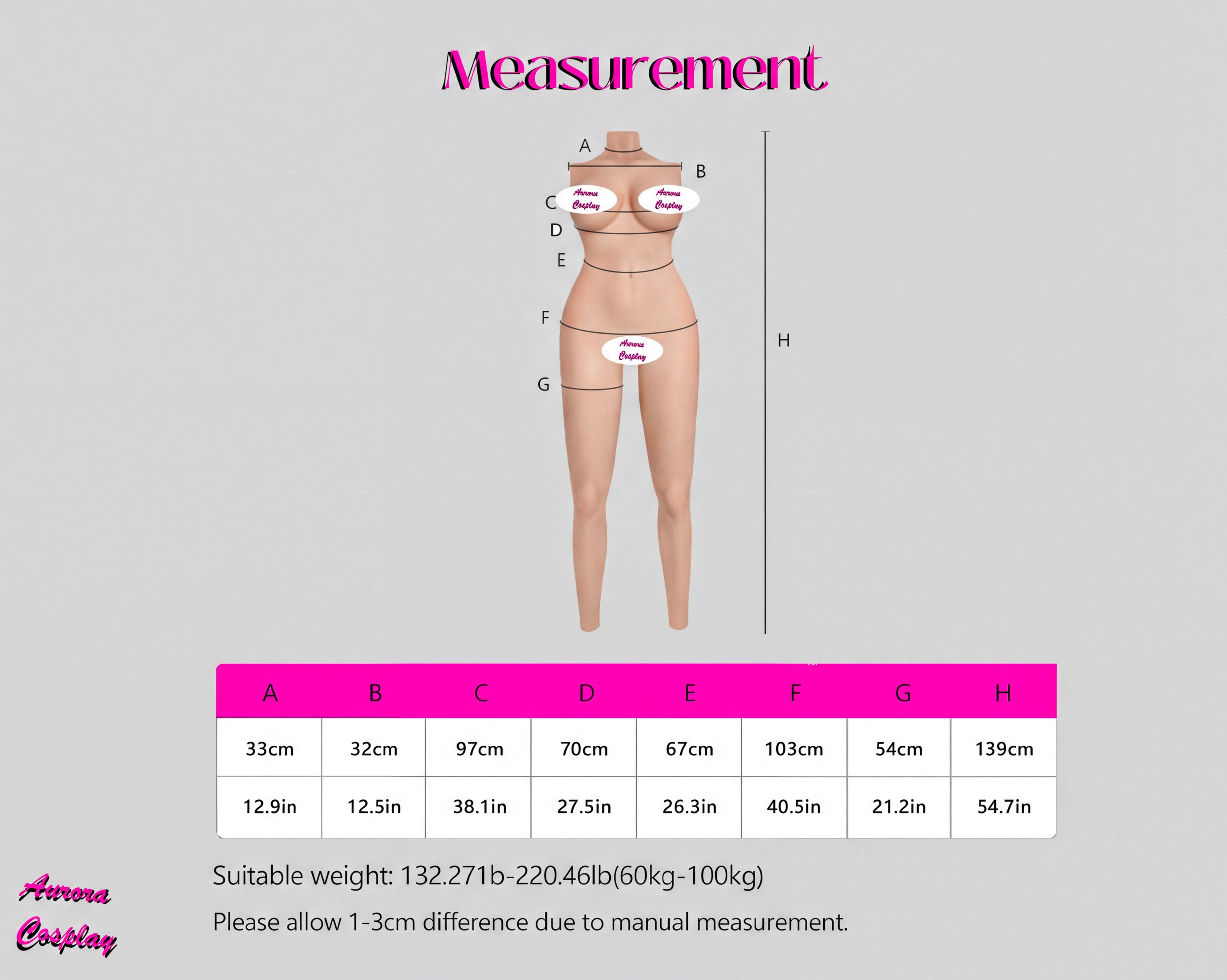 G Cup Bodysuit Featuring East-West Contour for Realistic Appeal - Aurora Cosplay