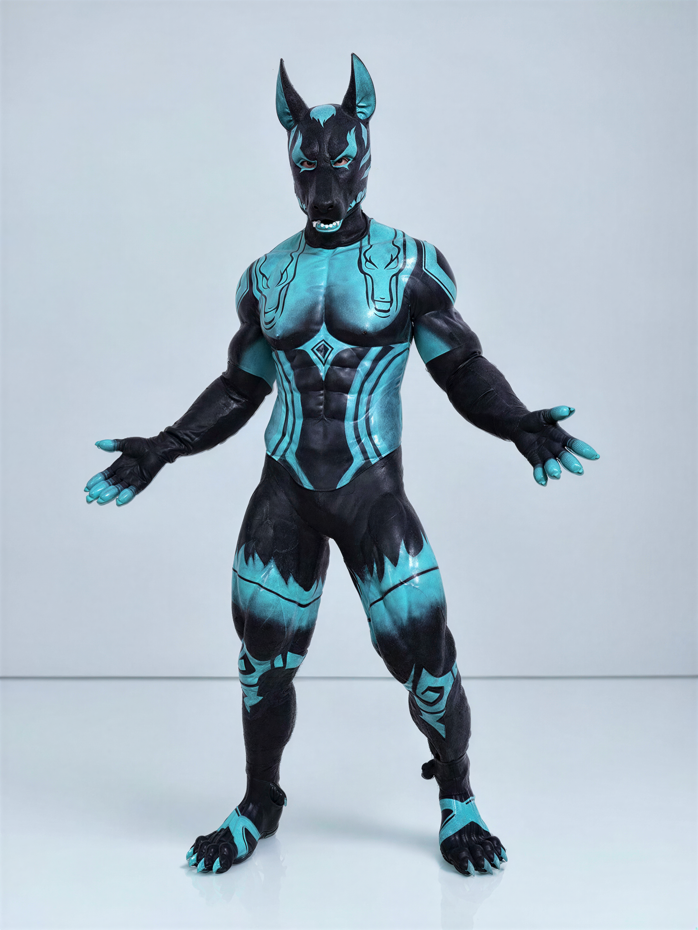 Cerberus-Themed Furry Muscle Suit - Premium Silicone Fursuit for Cosplay - Aurora Cosplay