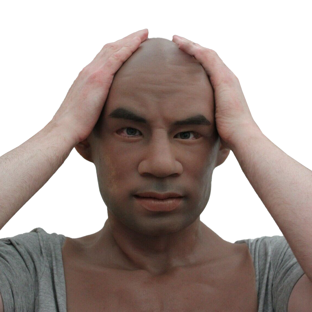 Aurora Cosplay's Handmade Realistic Black Skin Male Mask - High Quality Medical Silicone, Ideal for Cosplay and Cross-dressing - Aurora Cosplay