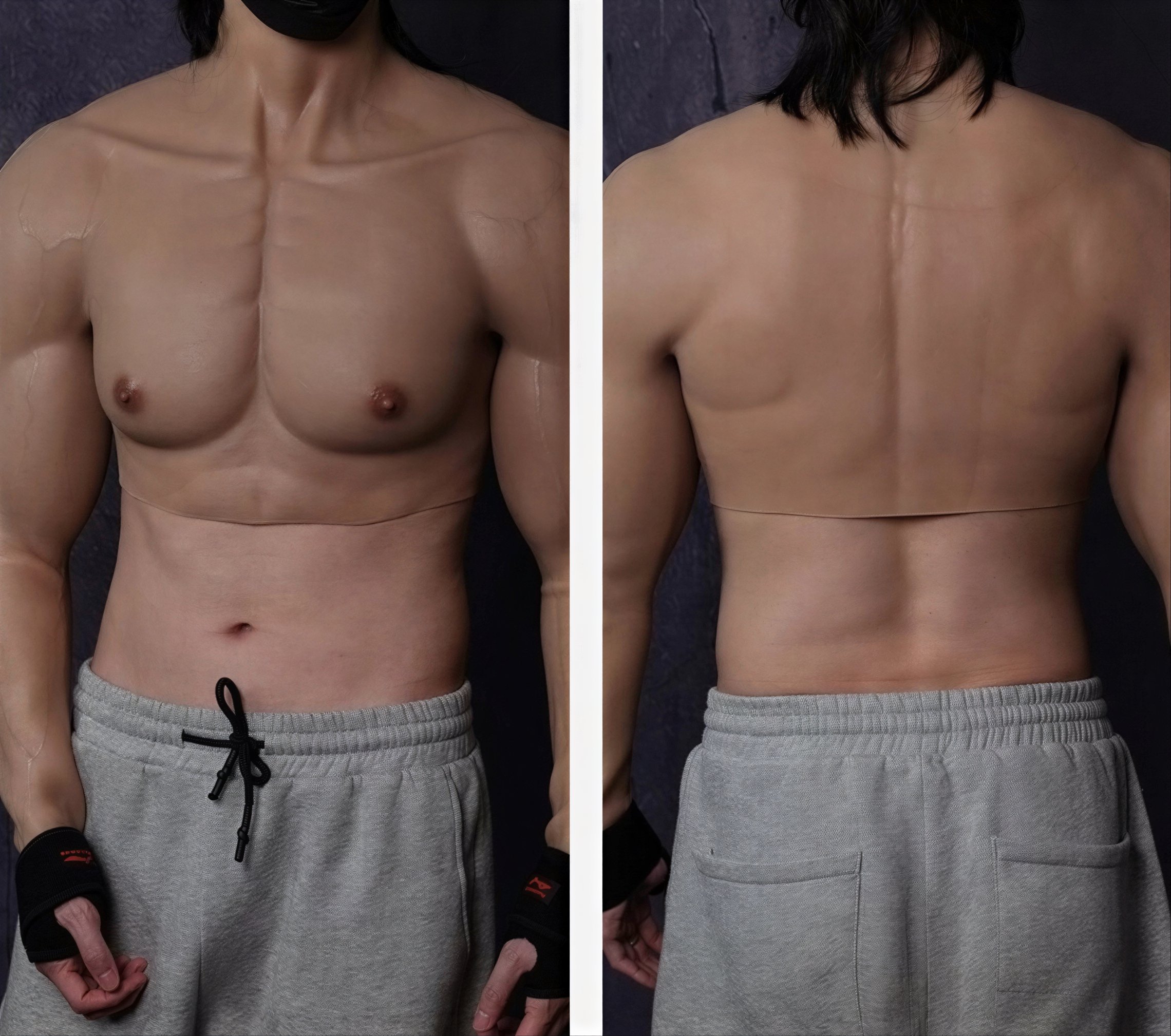 Premium Silicone Fake Muscle Suit for Cosplayer With Arm Male - Silicone Artificial Realistic Chest Muscle Suit - Cosplay Accessories - Aurora Cosplay