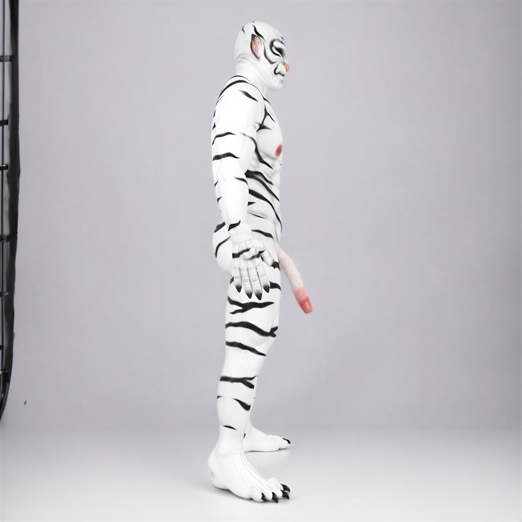 White Tiger Fursuit: Elite Silicone Muscle Costume for Cosplay - Aurora Cosplay