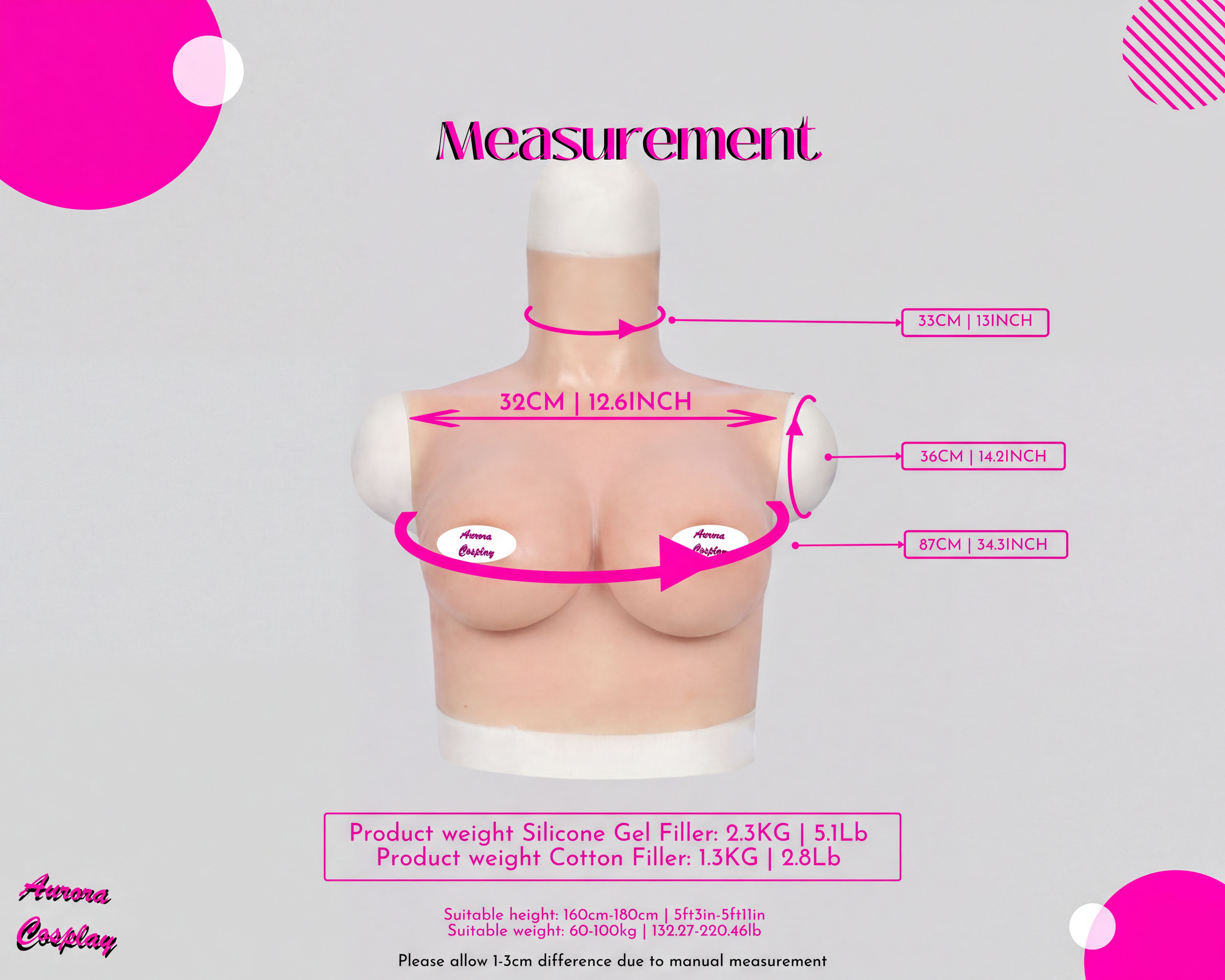 Handmade C Cup Breasts Cool Small Size, Small size C cup Coplay boobs, Gift for her, Artificial breast, Silicon fake breast ,cool boobs - Aurora Cosplay