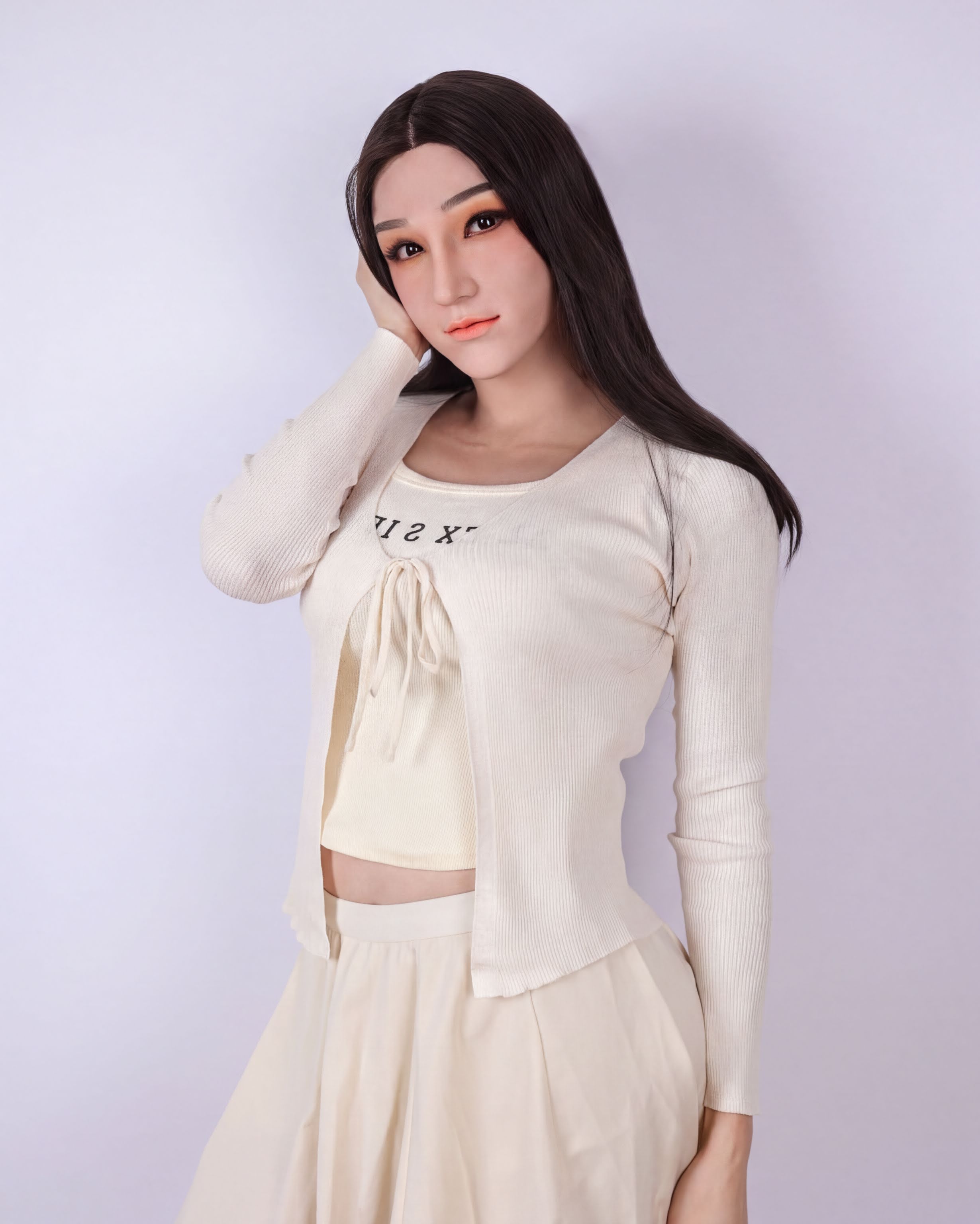 Hyper-Realistic Feminine Silicone Mask, Delicate Female Facial Mold, Lifelike Feminist Inspired Face Cover - Aurora Cosplay