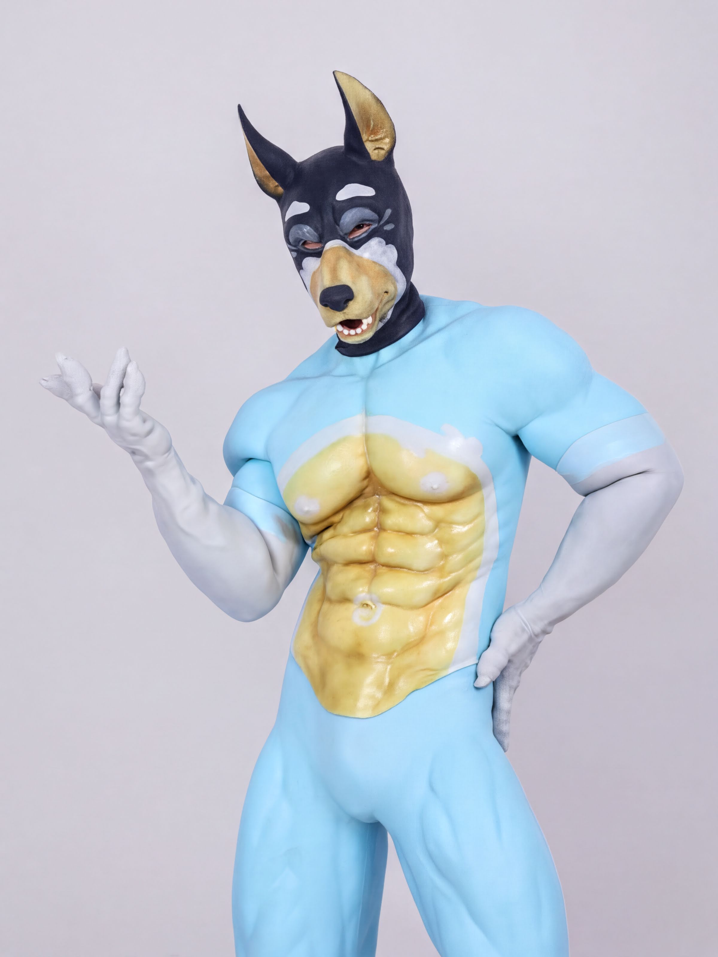 Bandit-Themed Furry Muscle Suit - Stealthy Silicone Fursuit for Cosplay - Aurora Cosplay