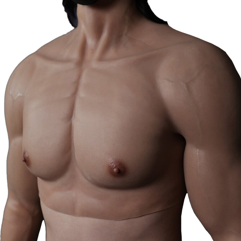 Premium Silicone Fake Muscle Suit for Cosplayer With Arm Male - Silicone Artificial Realistic Chest Muscle Suit - Cosplay Accessories - Aurora Cosplay