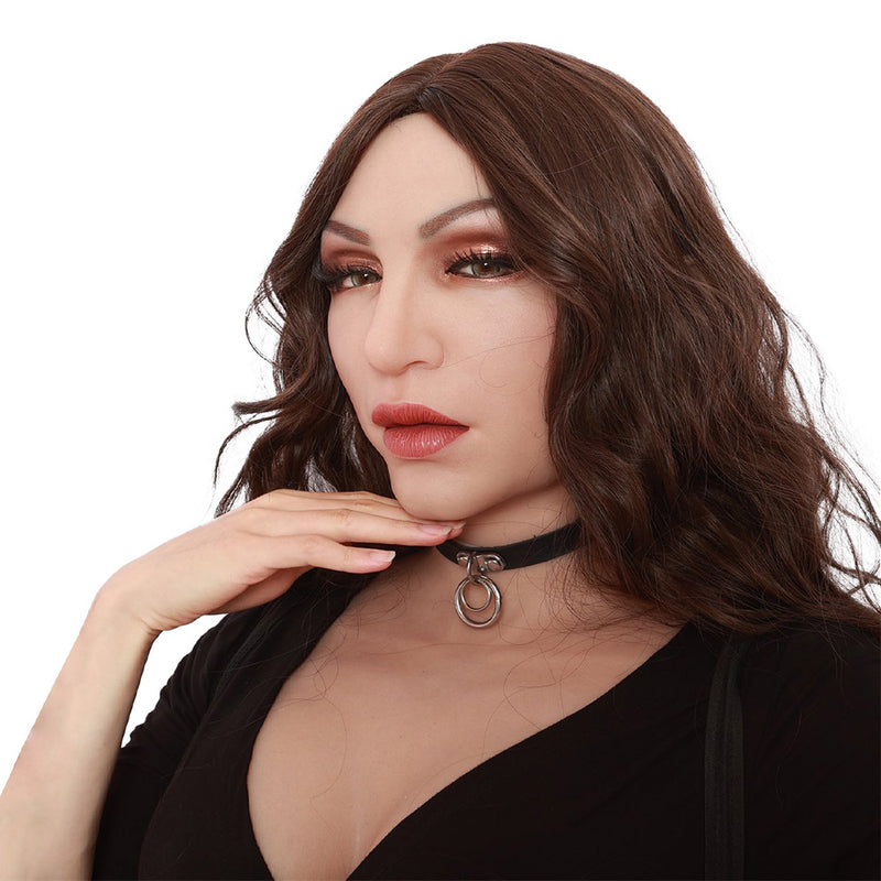 Handmade Premium Realistic Female Mask Crossdresser Mask For Cosplay - Authentic Medical Silicone Realistic Female Mask - Aurora Cosplay