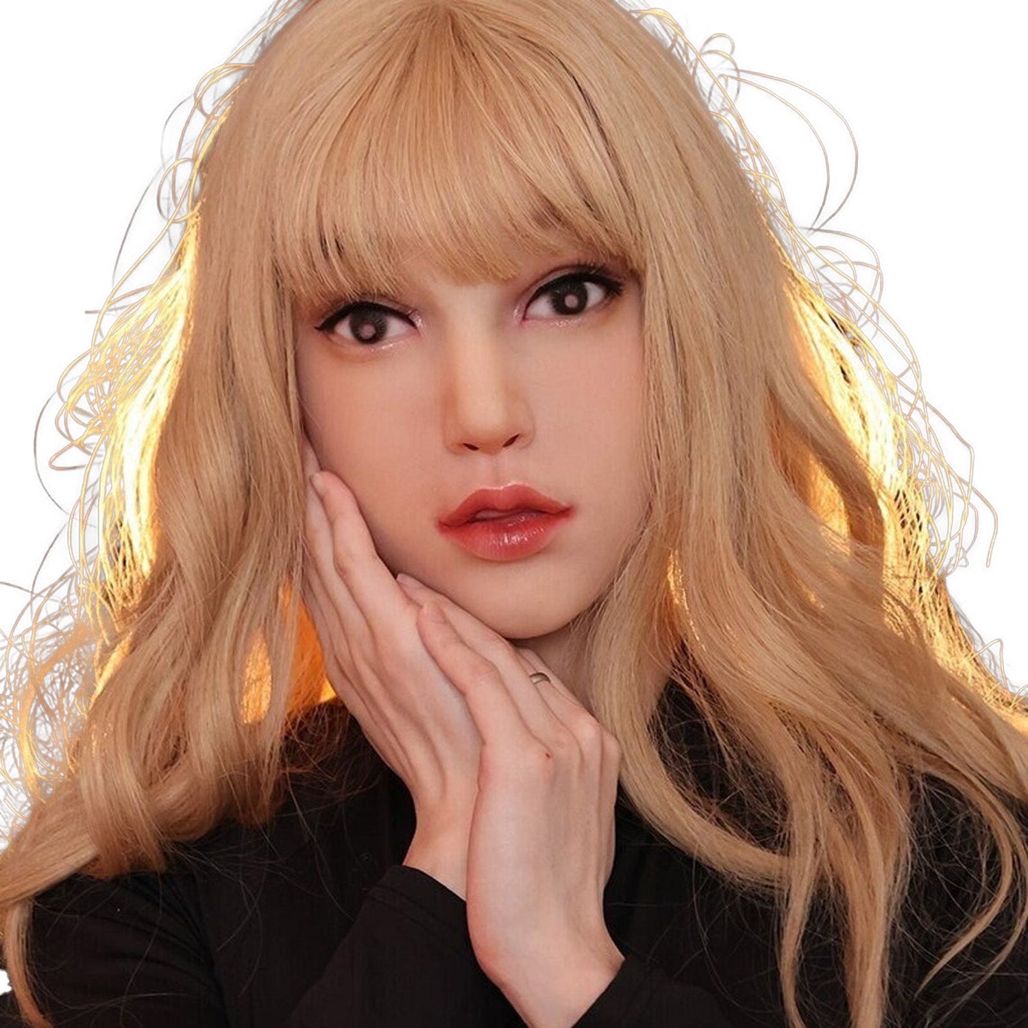 Handmade Silicone Epoxy female Head Mask, Cute female Face Mask, Super cute Doll Face Mold - Aurora Cosplay