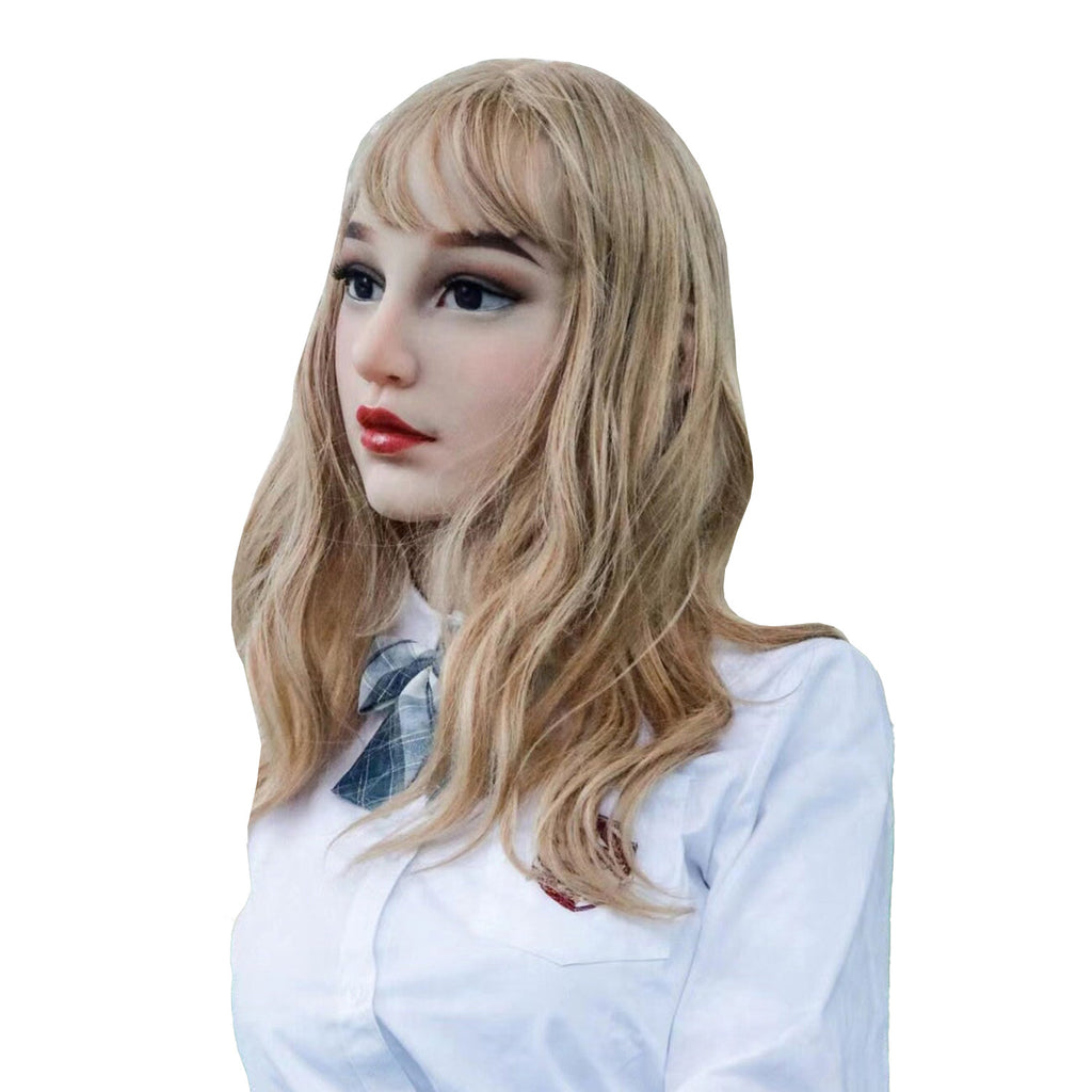 Handcrafted & Decorated Realistic Female Silicone Mask For Cosplay