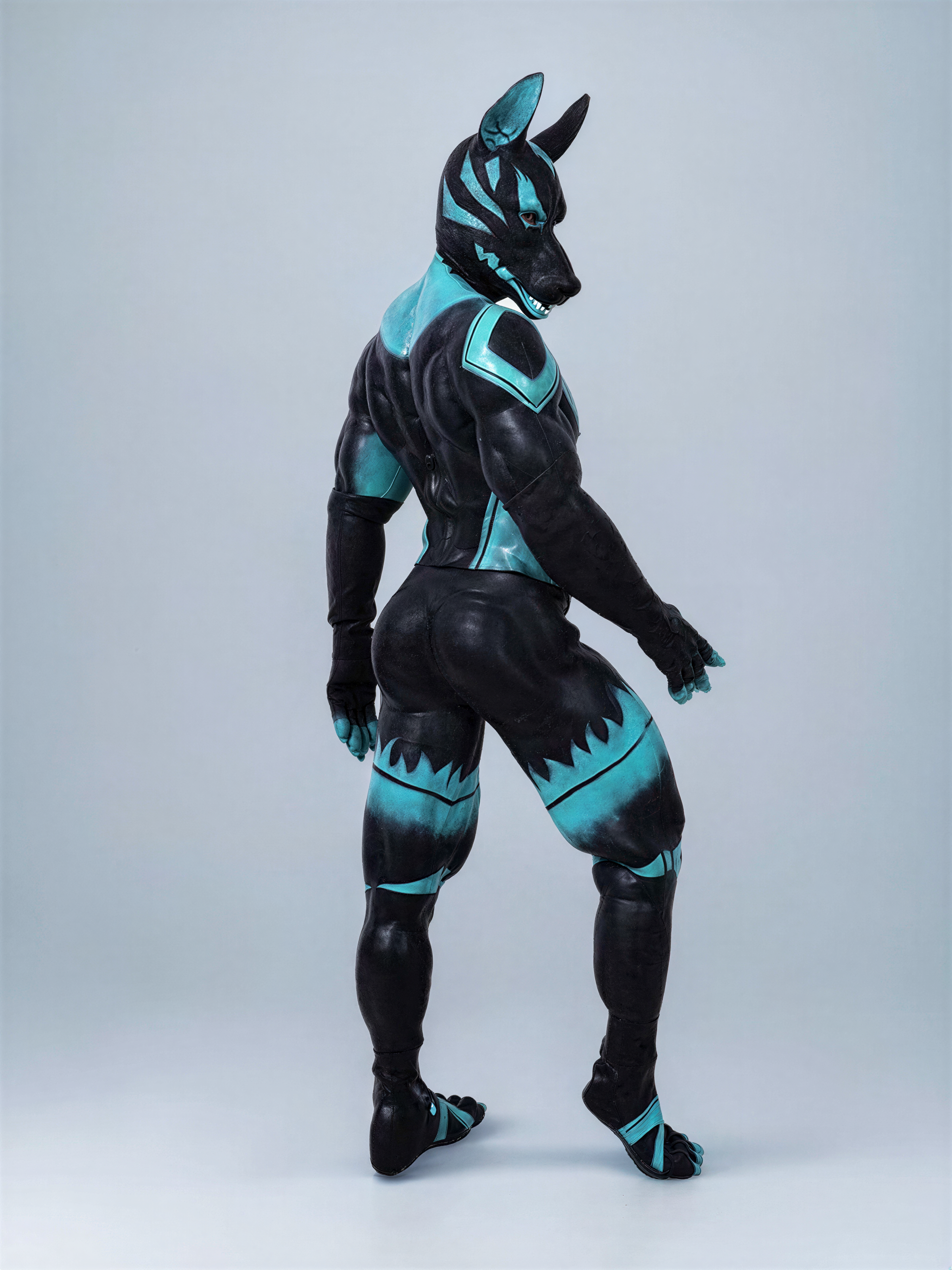 Cerberus-Themed Furry Muscle Suit - Premium Silicone Fursuit for Cosplay - Aurora Cosplay