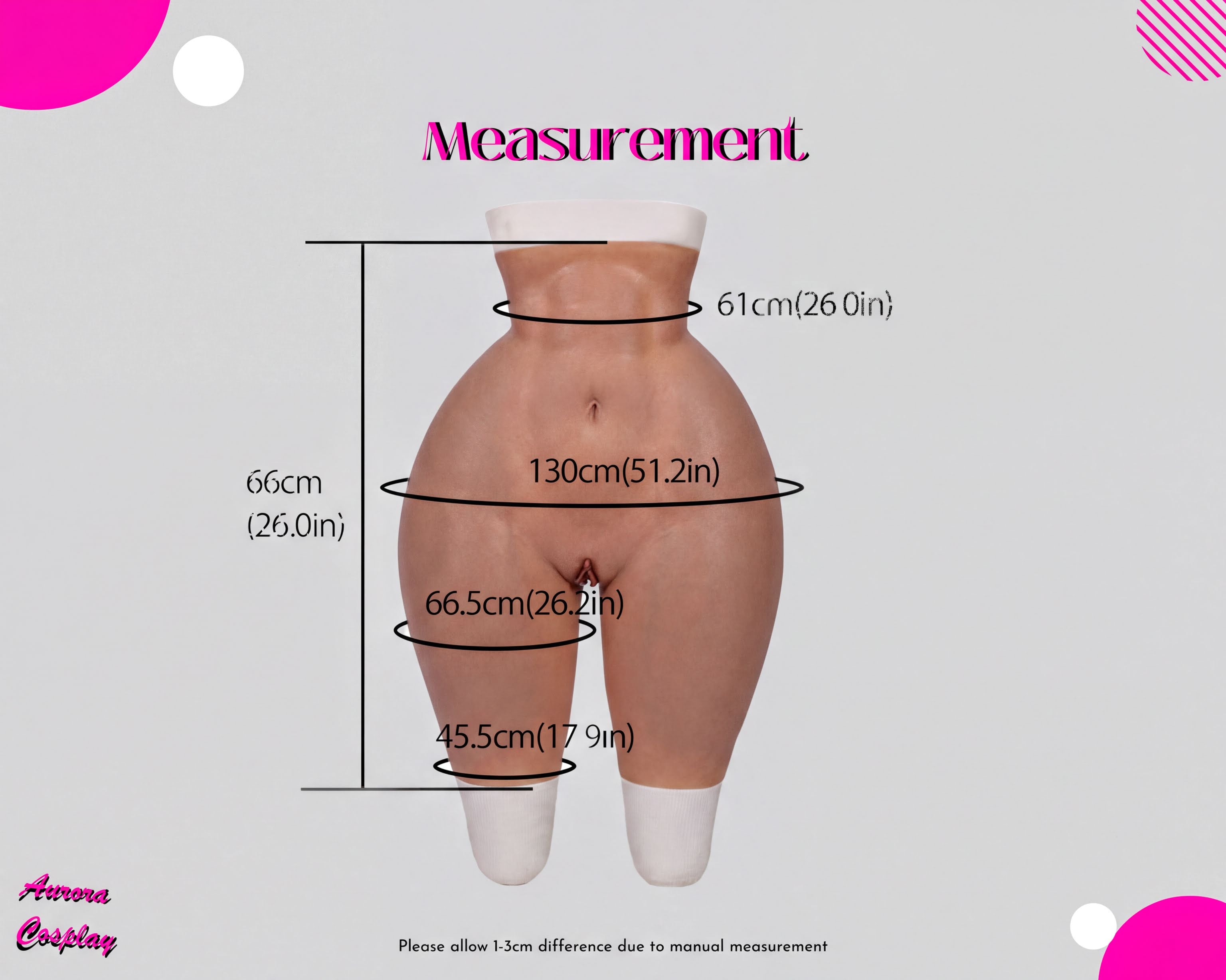 High Quality Medical Silicone Realistic Silicone Hip Enhancer Pants - Cosplay Female Body Parts - Female Silicone Made Booty Hips Parts - Aurora Cosplay