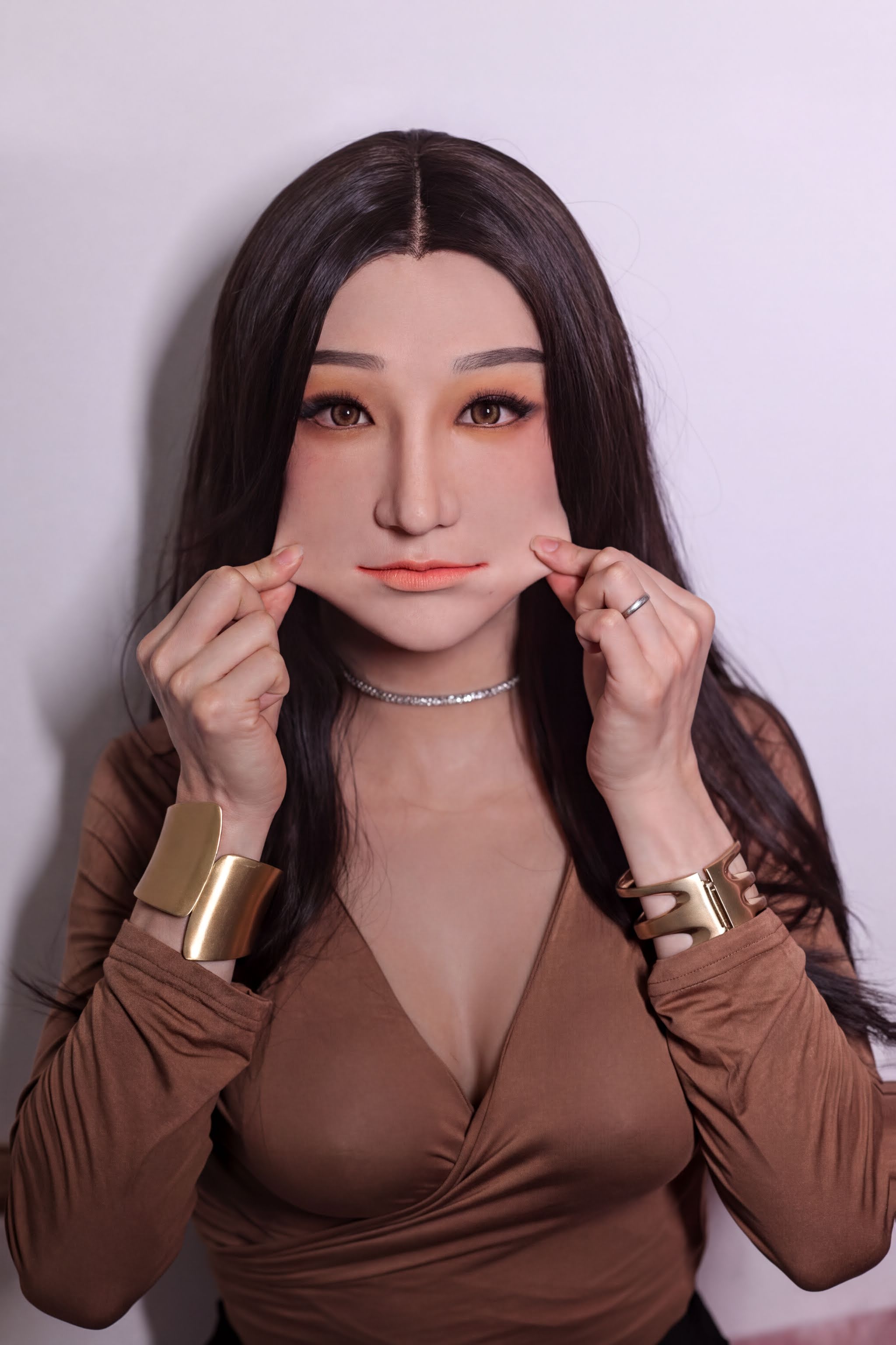 Hyper-Realistic Feminine Silicone Mask, Delicate Female Facial Mold, Lifelike Feminist Inspired Face Cover - Aurora Cosplay