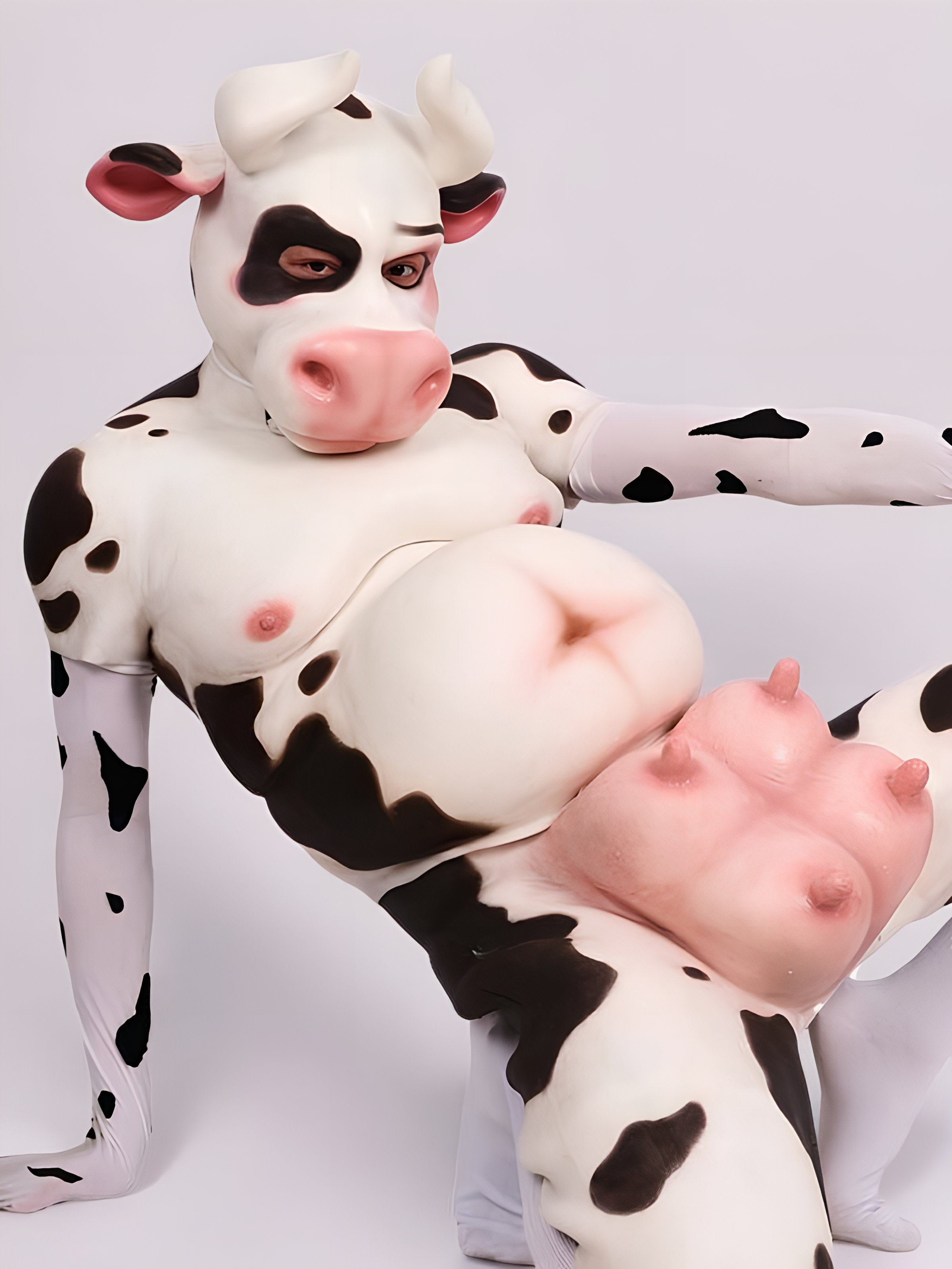 Spotted Cow Silicone Fursuit Set with Udder Detail - Perfect for Cosplay - Aurora Cosplay