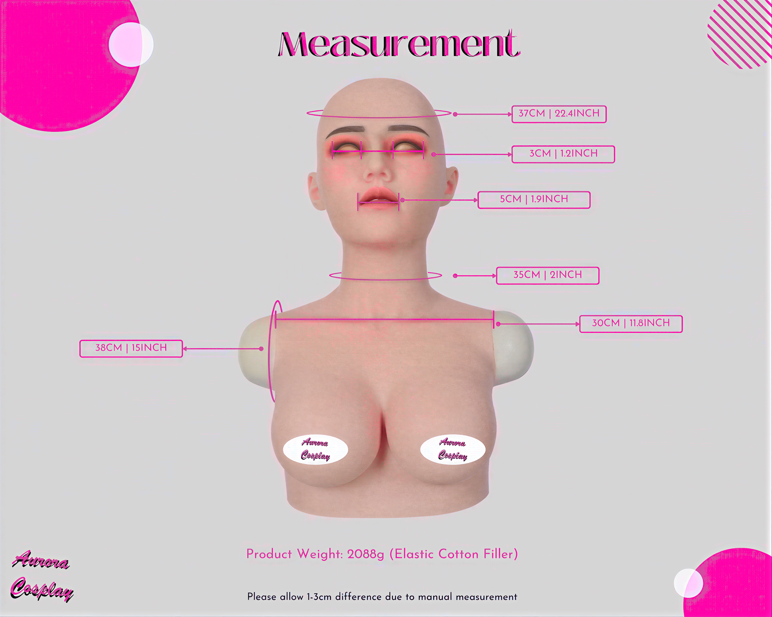 May Mask with Integrated Breast Feature - Unique Costume Accessory for Themed Events and Cosplay - Aurora Cosplay