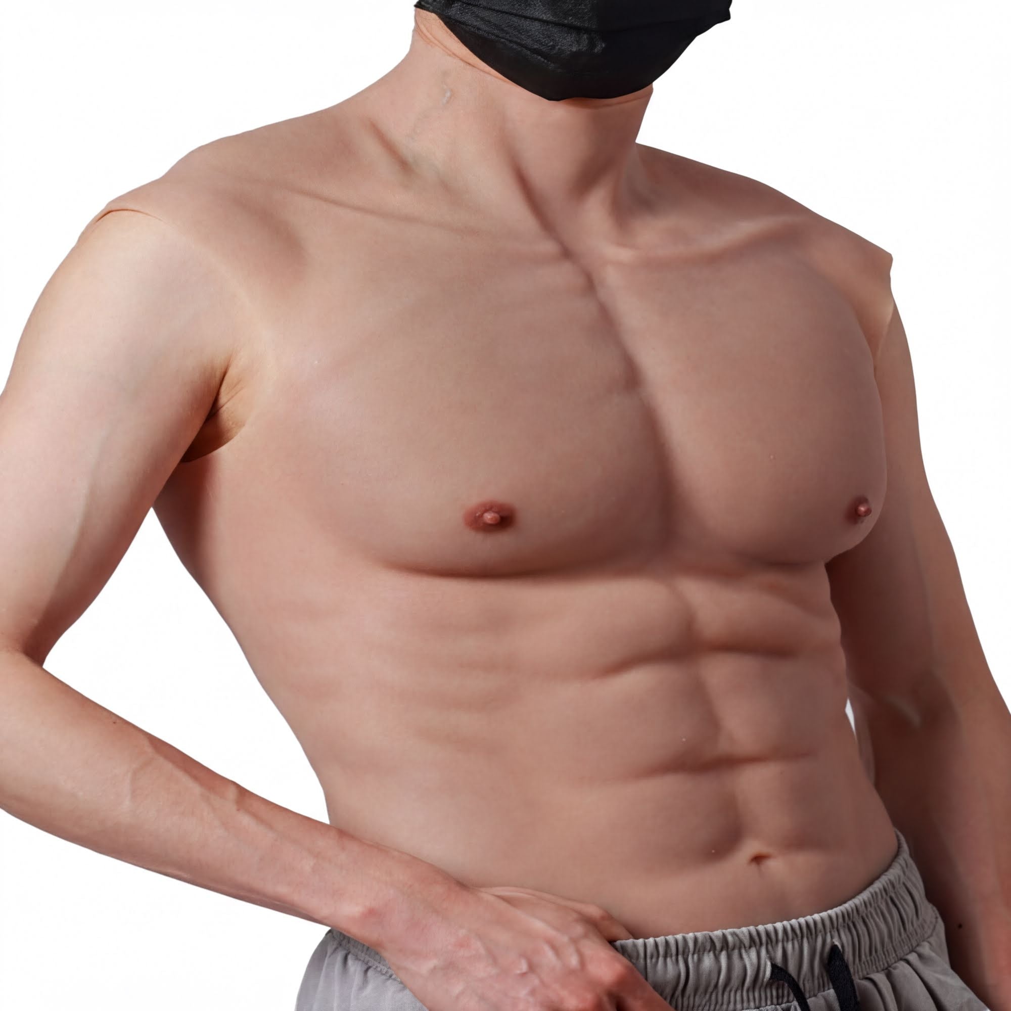 Aurora Cosplay Men’s Silicone Muscle Vest - Realistic Chest Enhancer for Film & Theatre - Aurora Cosplay