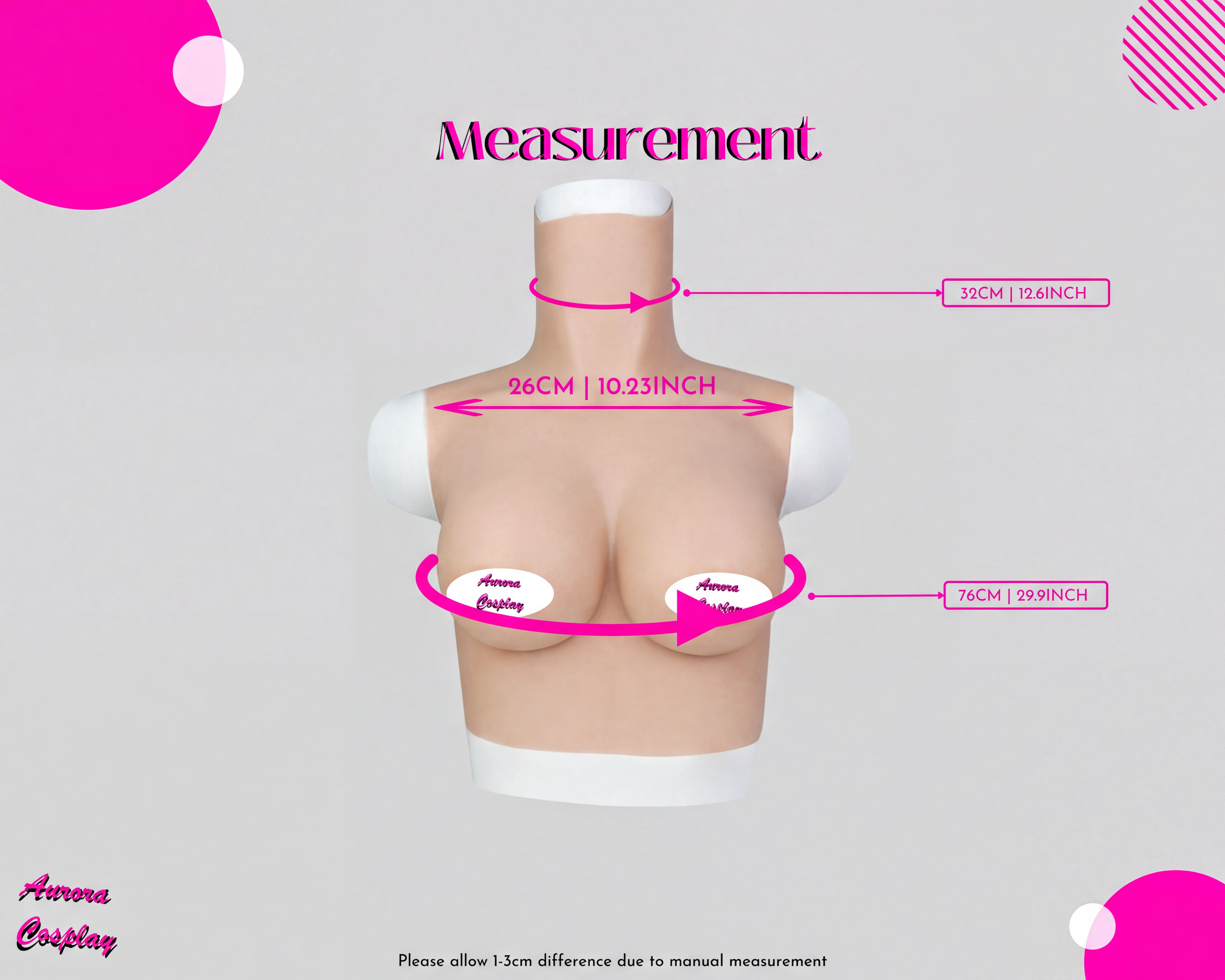 Handmade ,Fake breast, Artificial breast, Silicon fake breast, Prosthesis mastectomy, False breasts, Gift Ideas For Her - Aurora Cosplay