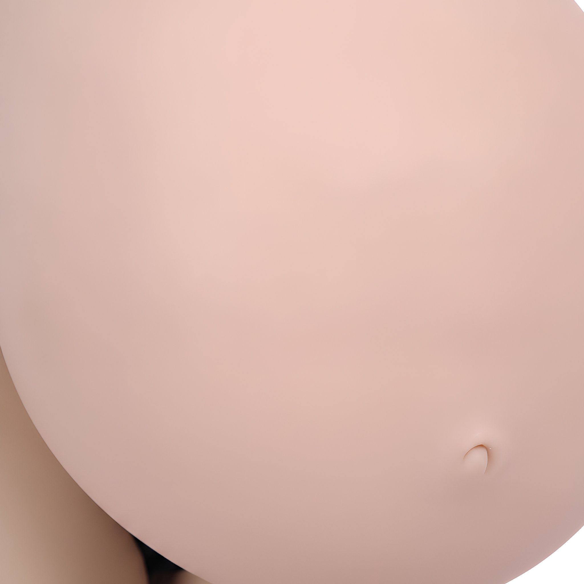 A close-up image of a person's belly, showing a small, round object or bump on the skin.