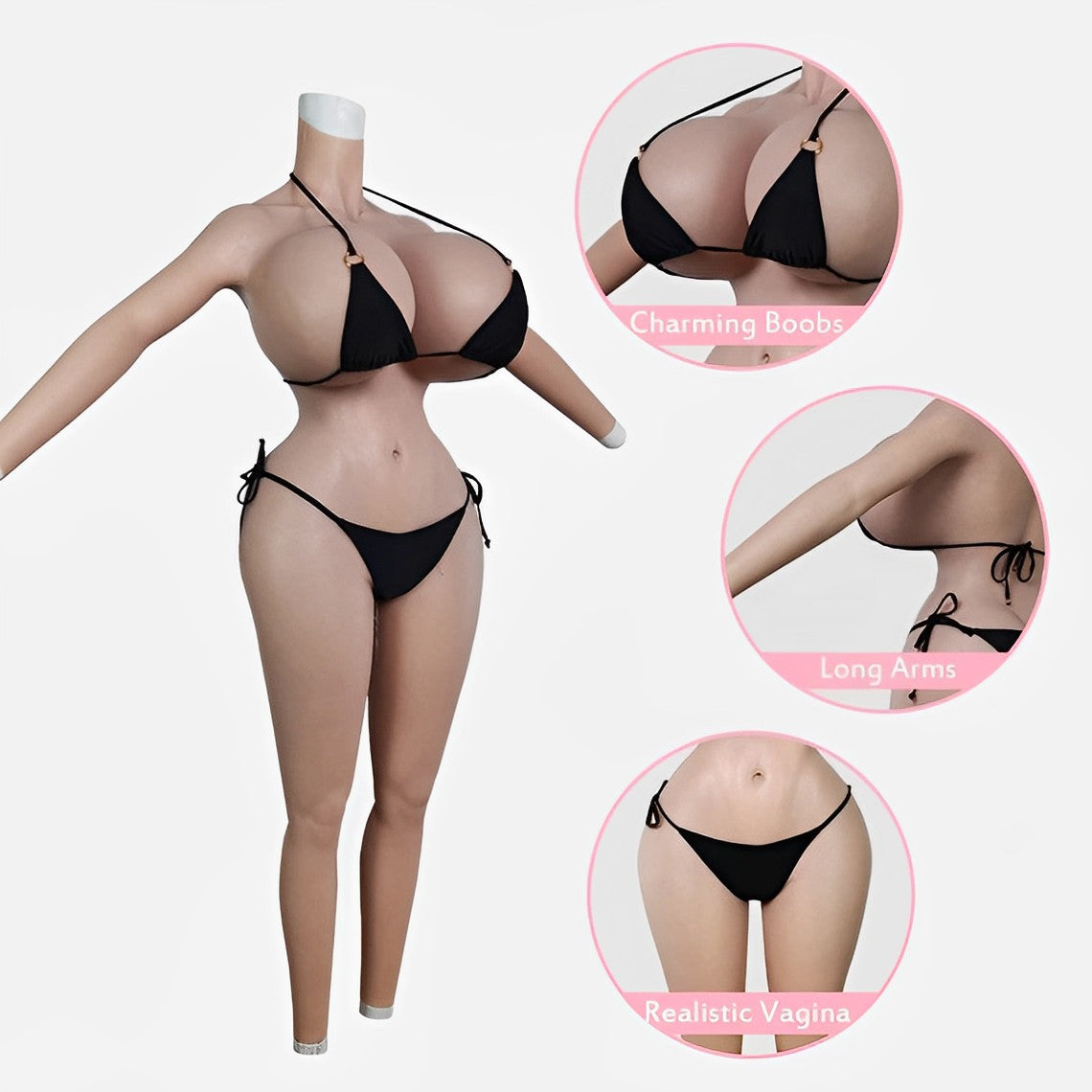 Handmade Silicone Breast Shirt Bodysuit - Giant Breast Silicone Prosthetics For Crossdressing MTF, Fat Buttocks - Aurora Cosplay