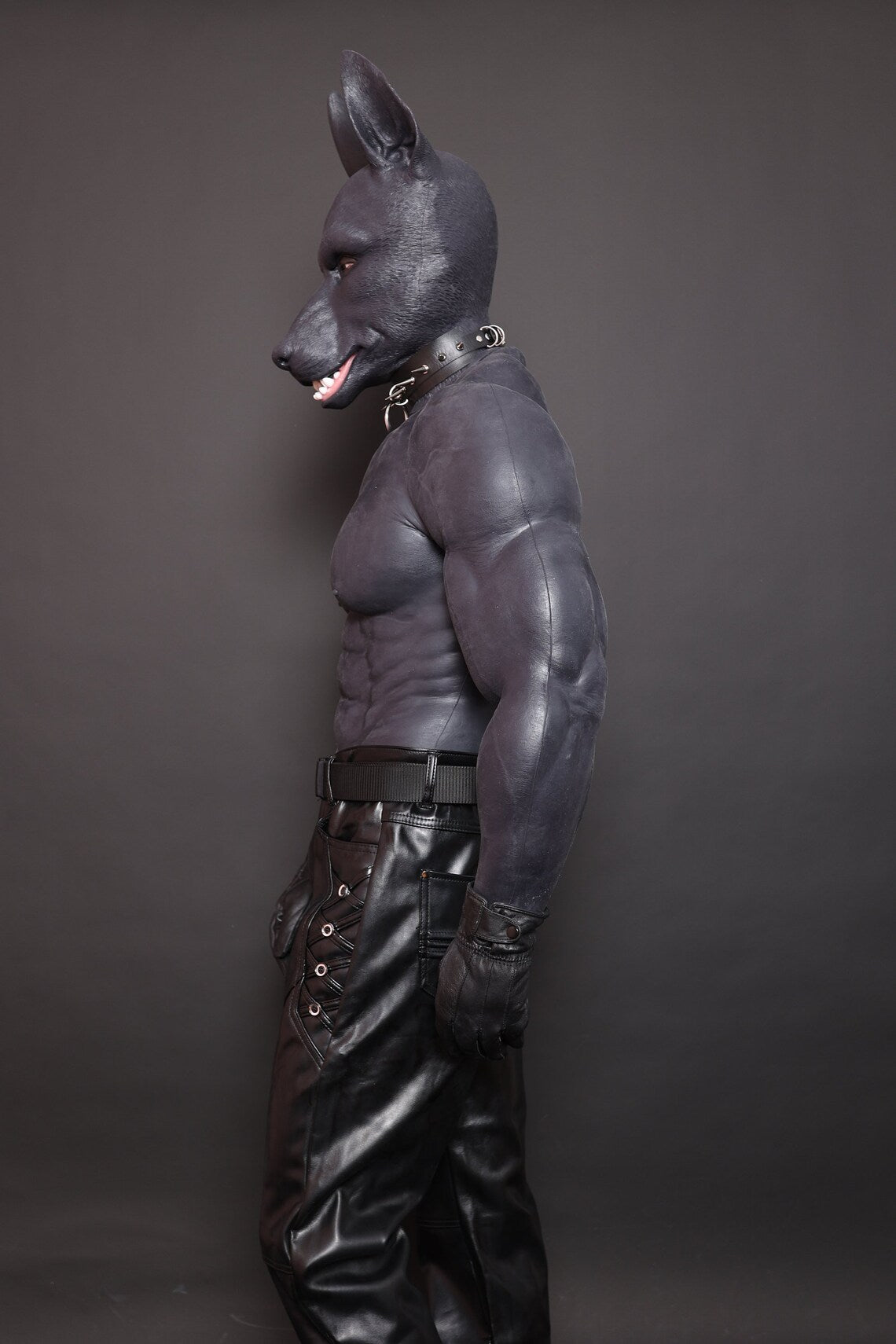 Black Upper Body Muscle Suit With Arms For Cosplay - Medical Silicon Made Muscular Body Suit - Cosplay Accessories For Men - Aurora Cosplay