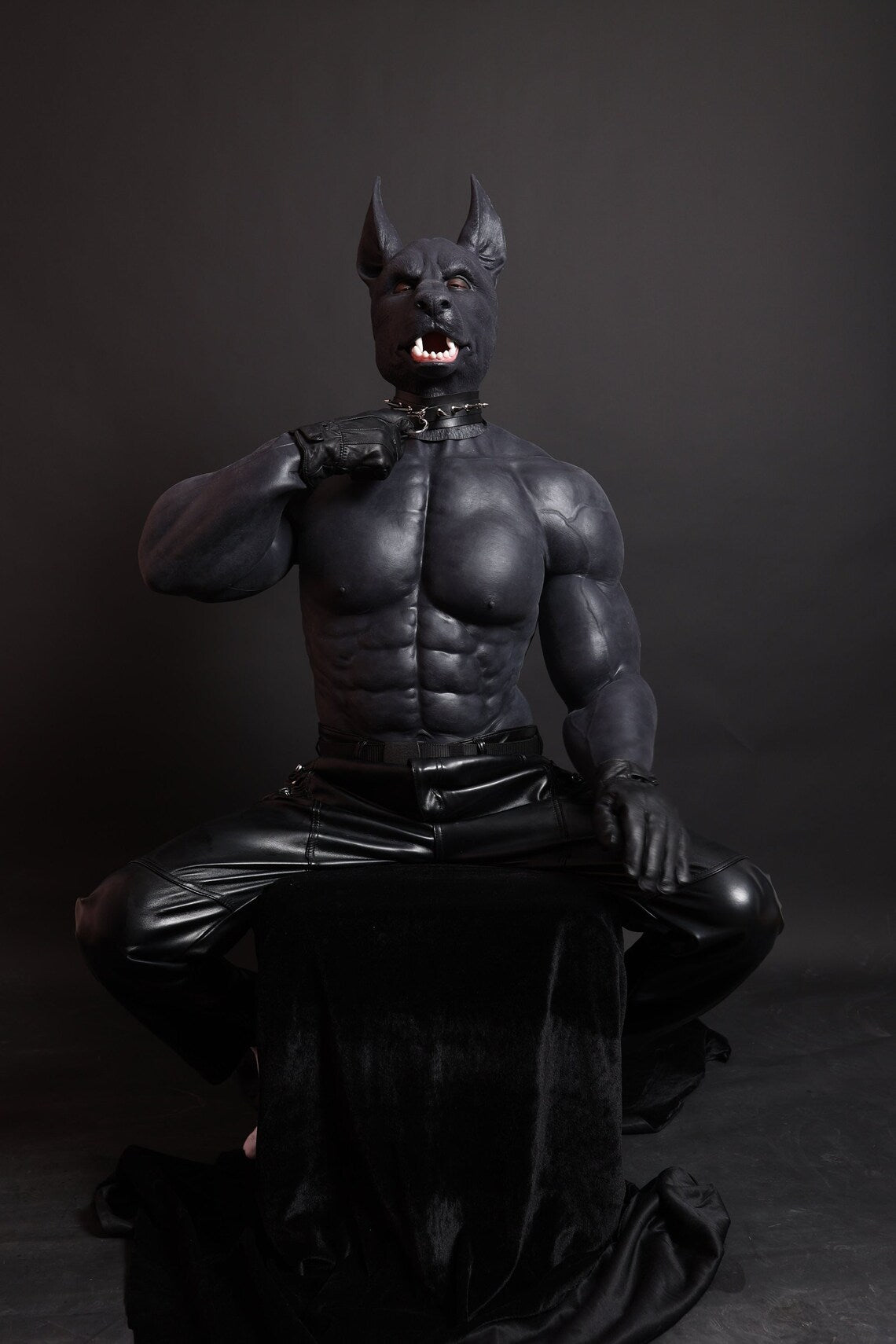 Black Upper Body Muscle Suit With Arms For Cosplay - Medical Silicon Made Muscular Body Suit - Cosplay Accessories For Men - Aurora Cosplay