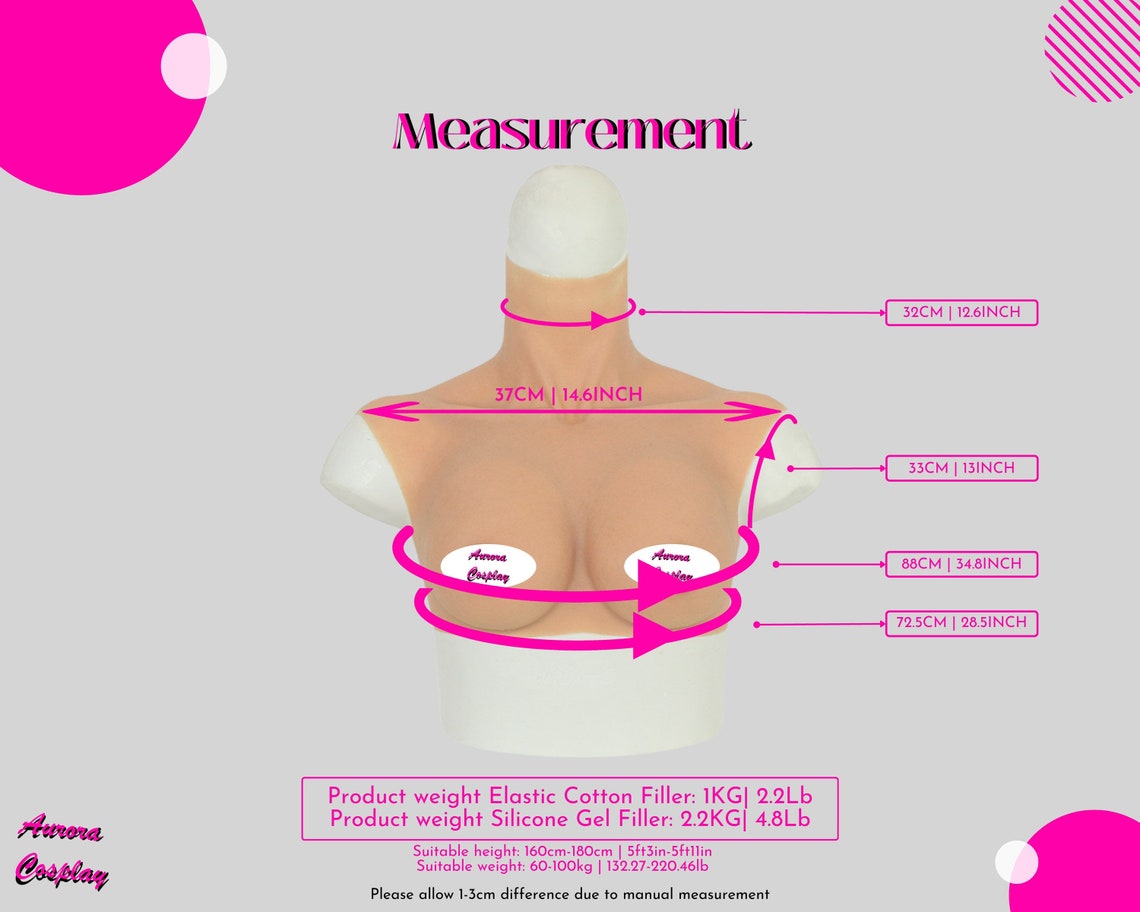 Silicone breasts- D Cup Breasts, Prosthetic breast, Prosthetic for Mastectomy,Prosthetic for Transgender, Cosplay, Fake boobs - Aurora Cosplay