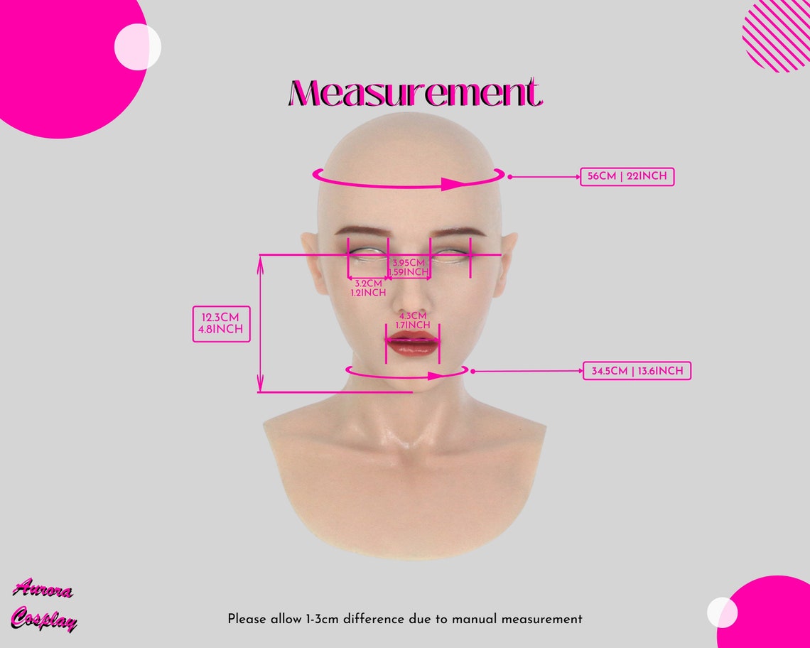 Handmade Premium Realistic Silicone Mask with Neck - Top-Tier Cosplay Accessory for Female Characters - Aurora Cosplay