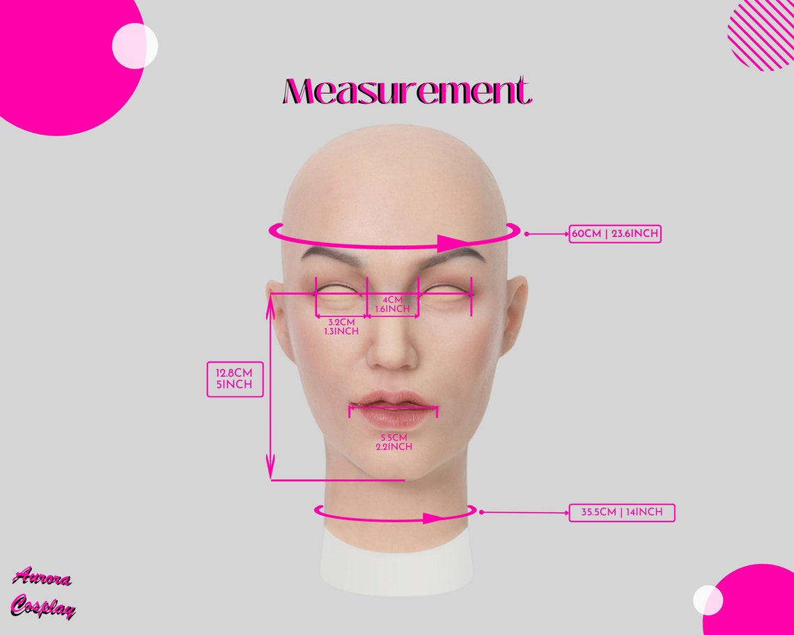 Aurora Cosplay's Cute Feminine Doll Head Silicone Mask, Cute feminism Face Mask, Super Cute female Face Mold, Cosplay mask - Aurora Cosplay