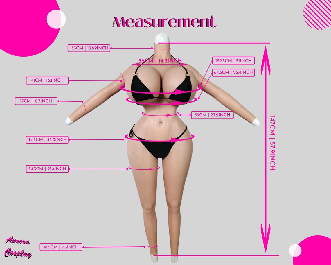 Handmade Silicone Breast Shirt Bodysuit - Giant Breast Silicone Prosthetics For Crossdressing MTF, Fat Buttocks - Aurora Cosplay