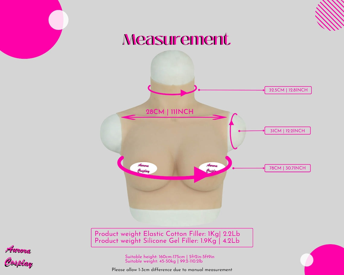 Handmade C Cup Breasts Summer Version Small Size, Small size C cup Cosplay boobs, Gift for her, Artificial breast, Silicon fake breast - Aurora Cosplay