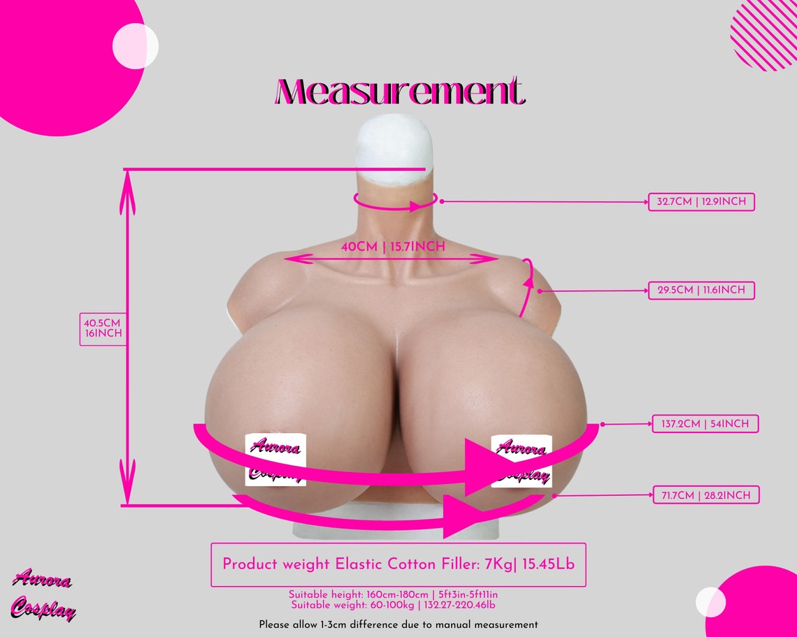 Handmade Silicone X Cup Elastic Cotton Breast Chest Crossdresser for Cosplay - X Cup Breast For Cosplay - Silicon Made Women Accessories - Aurora Cosplay
