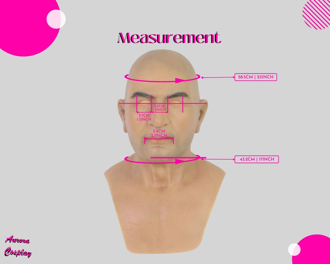 Handmade Premium Realistic Middle Aged Realistic Mask For Cosplay - Authentic Medical Silicone Realistic Men Mask Silicon Accessories - Aurora Cosplay