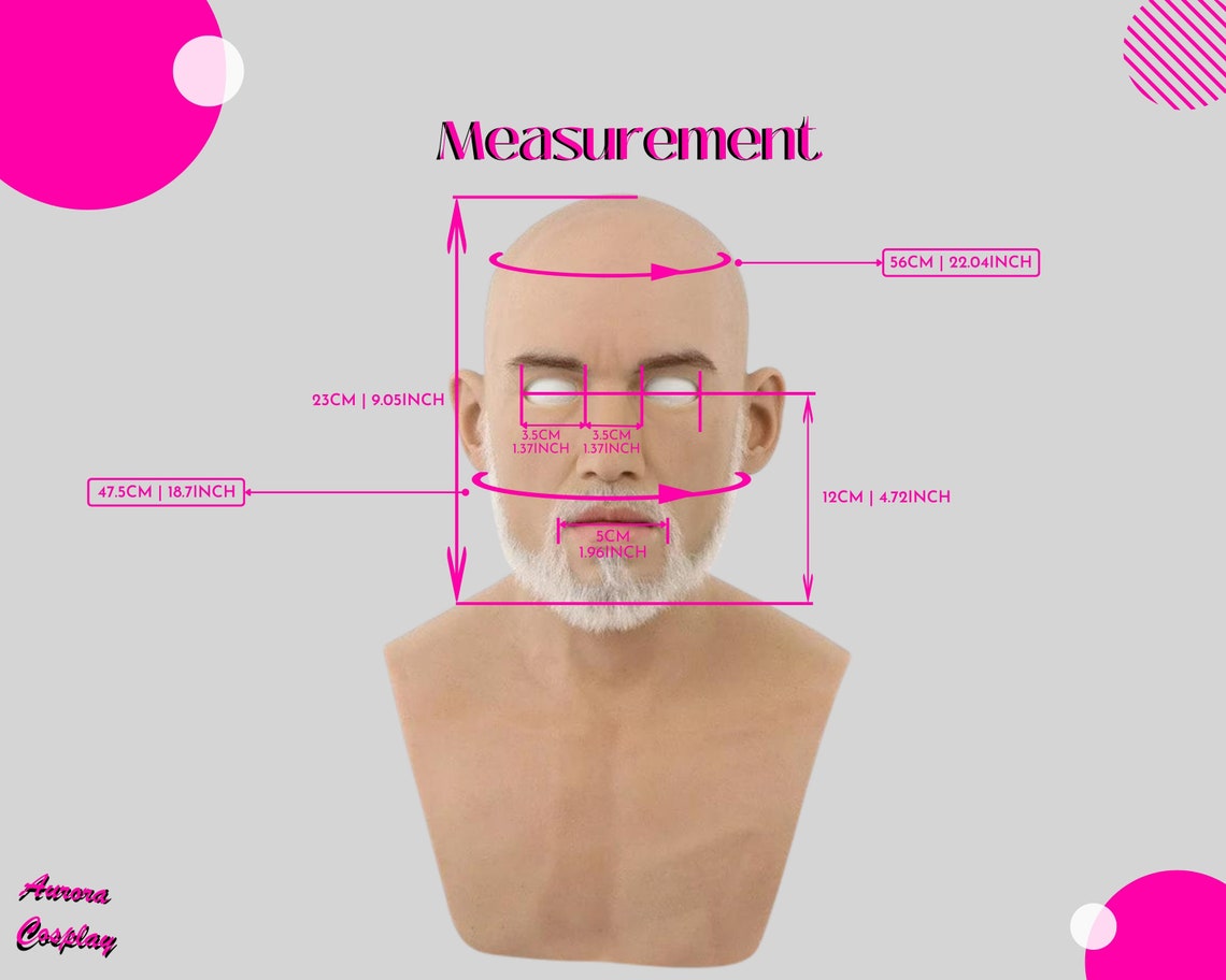 Realistic Male Mask for Cosplay Costumes - Authentic Medical Silicone Realistic Men Mask, cosplay mask - Aurora Cosplay