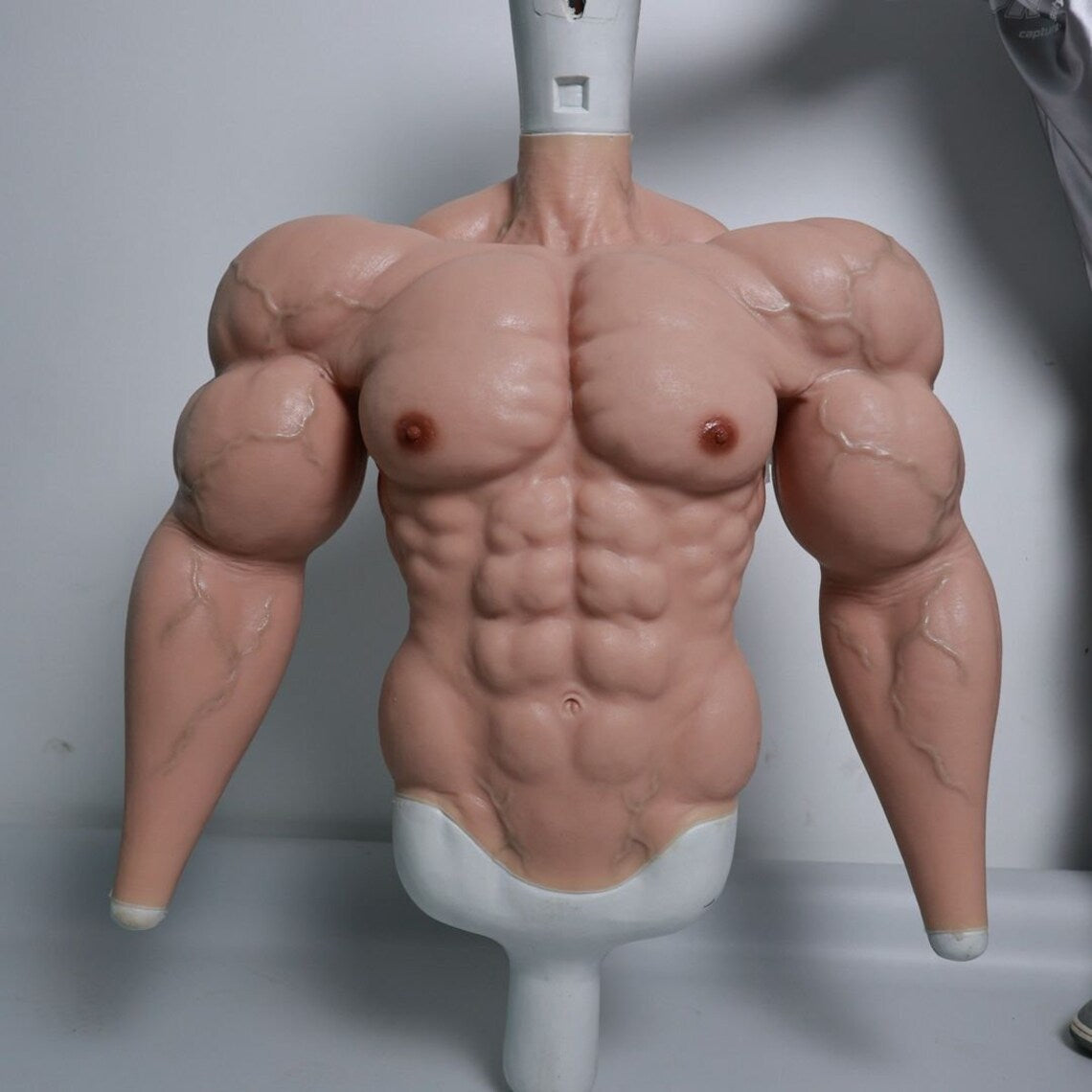 Handmade Silicone Upper Body Muscle Suit - Custom Fit, Ultimate Comfort, Versatile for Cosplay, Bodybuilding - Easy Wear & Customizable - Aurora Cosplay