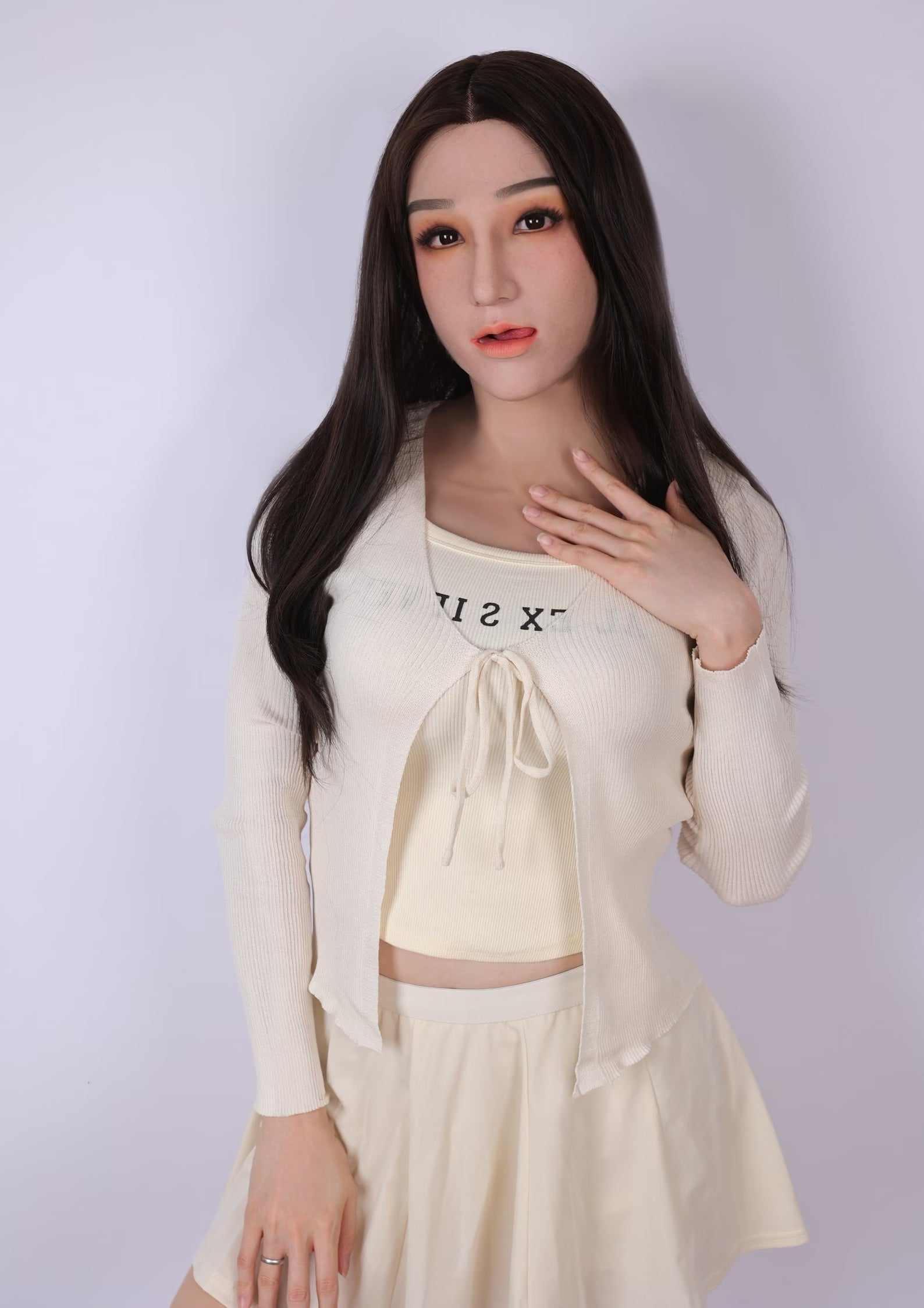 Hyper-Realistic Feminine Silicone Mask, Delicate Female Facial Mold, Lifelike Feminist Inspired Face Cover - Aurora Cosplay
