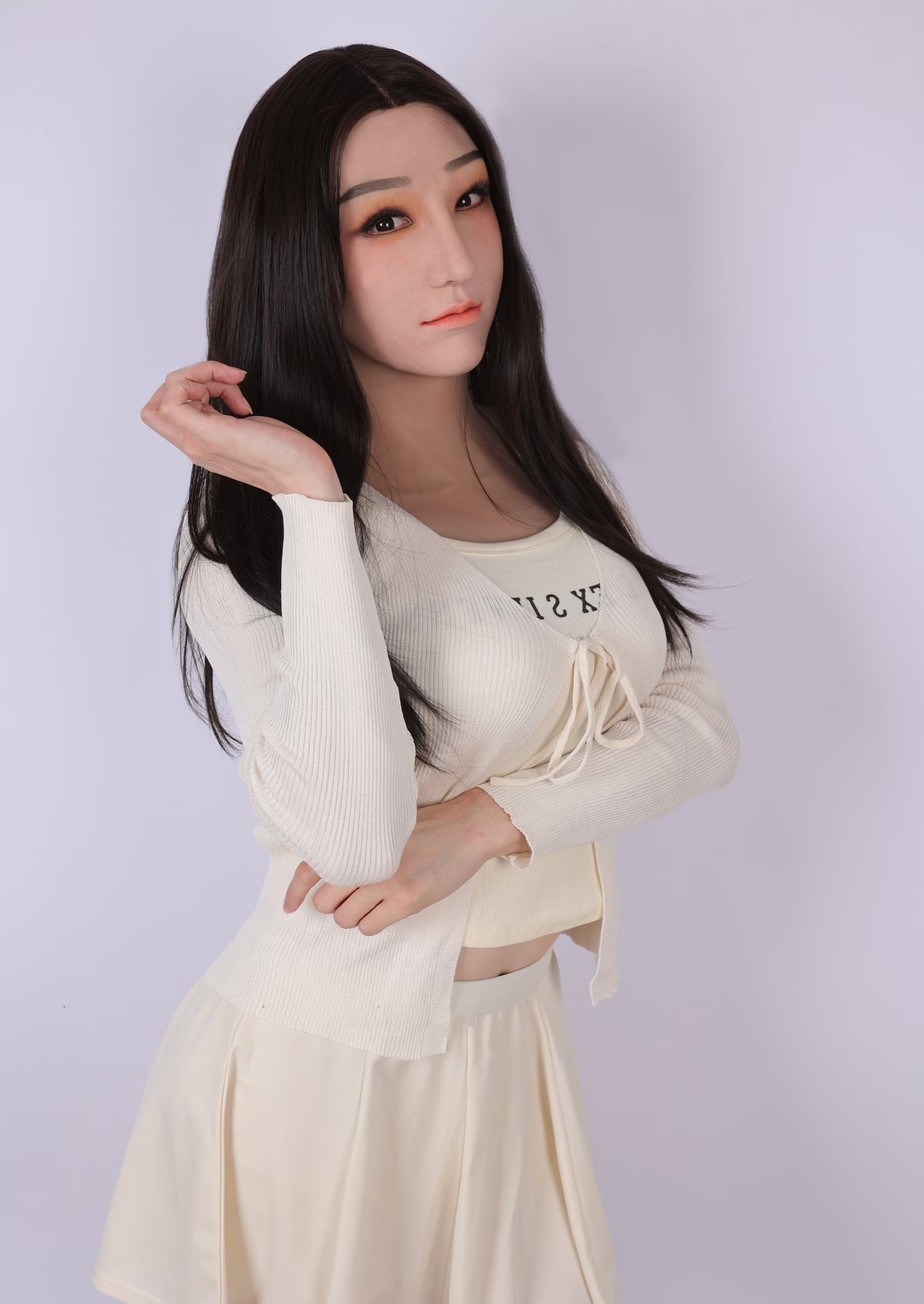 Hyper-Realistic Feminine Silicone Mask, Delicate Female Facial Mold, Lifelike Feminist Inspired Face Cover - Aurora Cosplay