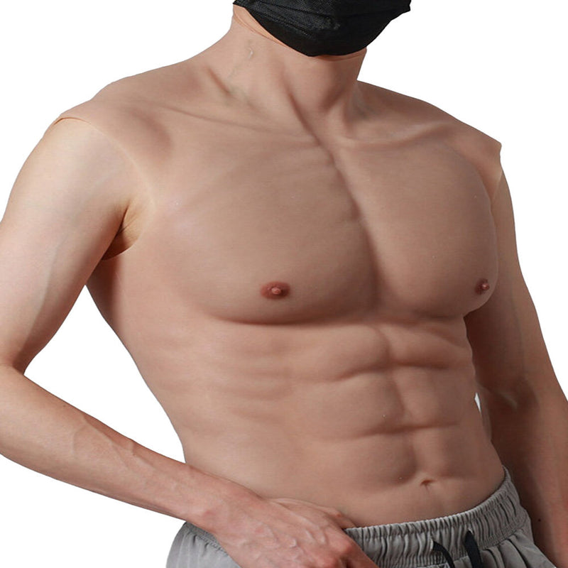 Aurora Cosplay Men’s Silicone Muscle Vest - Realistic Chest Enhancer for Film & Theatre - Aurora Cosplay