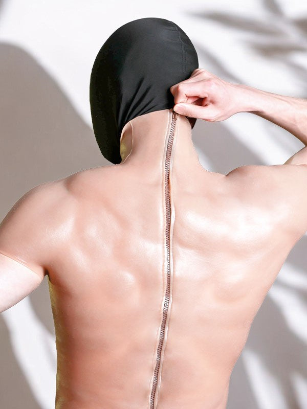 Short-Sleeve Muscle Suit with Convenient Zipper Closure - Aurora Cosplay