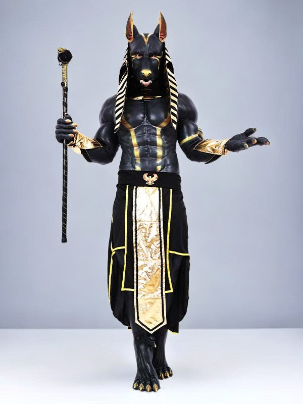 Anubis Fursuit Muscle Petsuit in Silicone: Ultimate Cosplay Set - Aurora Cosplay