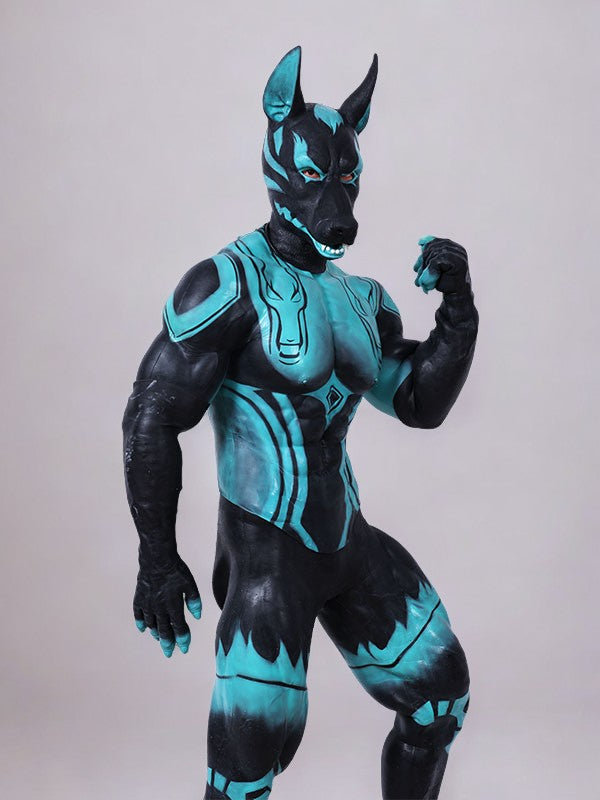 Cerberus-Themed Furry Muscle Suit - Premium Silicone Fursuit for Cosplay - Aurora Cosplay