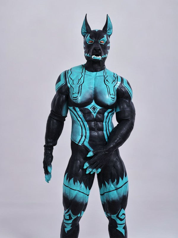 Cerberus-Themed Furry Muscle Suit - Premium Silicone Fursuit for Cosplay - Aurora Cosplay