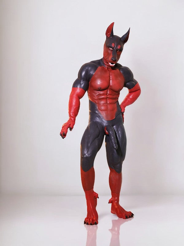 Futuristic Furry Muscle Suit with Penis - High-Tech Fursuit for Cosplay - Aurora Cosplay