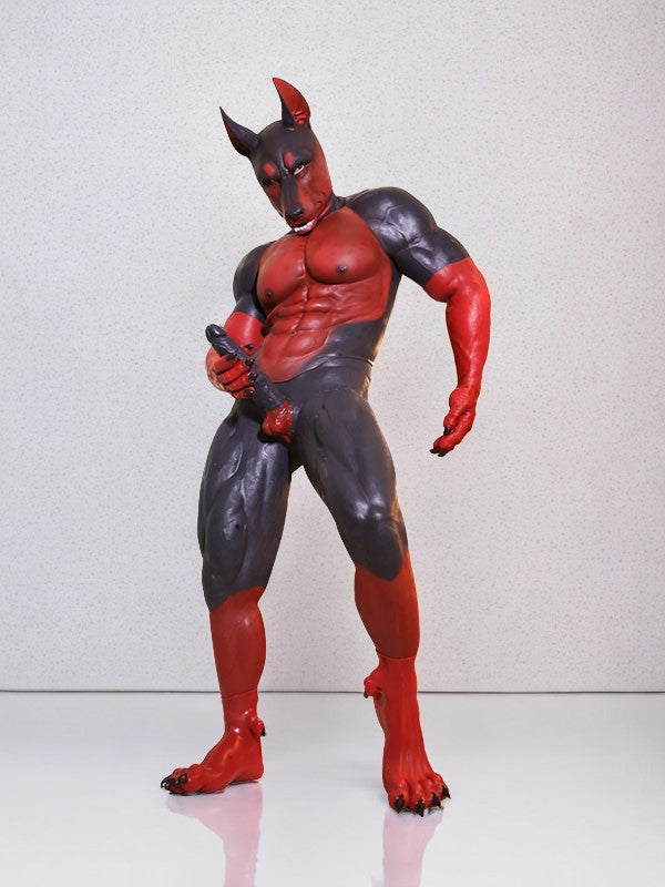 Futuristic Furry Muscle Suit with Penis - High-Tech Fursuit for Cosplay - Aurora Cosplay