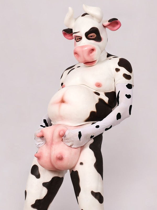 Spotted Cow Silicone Fursuit Set with Udder Detail - Perfect for Cosplay - Aurora Cosplay