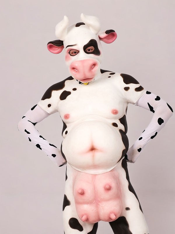 Spotted Cow Silicone Fursuit Set with Udder Detail - Perfect for Cosplay - Aurora Cosplay