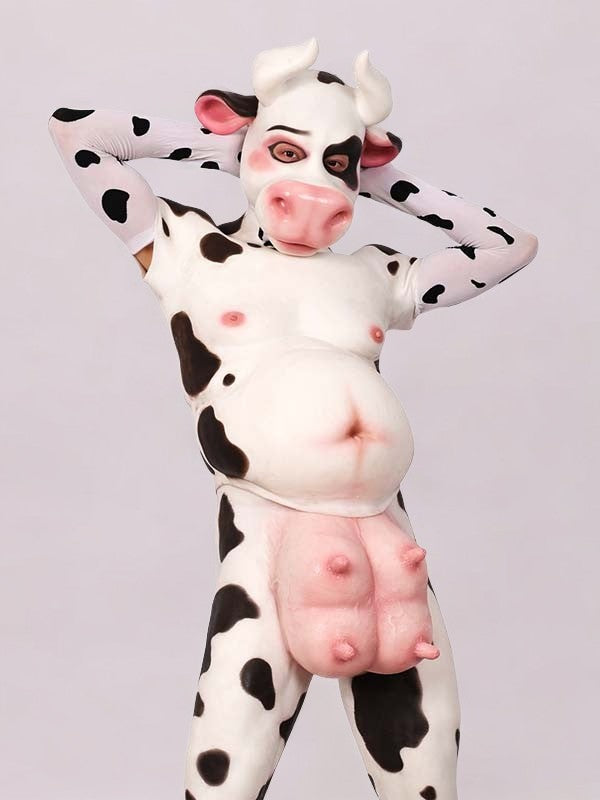 Spotted Cow Silicone Fursuit Set with Udder Detail - Perfect for Cosplay - Aurora Cosplay