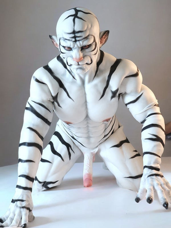 White Tiger Fursuit: Elite Silicone Muscle Costume for Cosplay - Aurora Cosplay