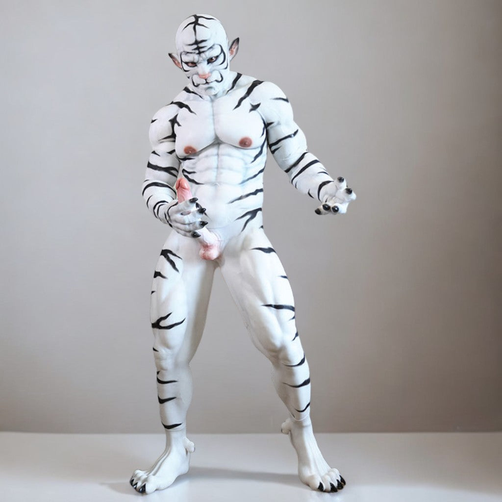 White Tiger Fursuit: Elite Silicone Muscle Costume for Cosplay - Aurora Cosplay