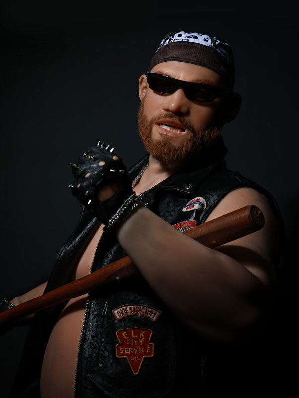 Silicone Upper Body Suit with Muscular Biker Look and Big Belly