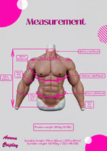 Premium Hand Painted Upper Body Muscle Suit With Arms For Cosplay - Medical Silicon Made Muscular Body Suit - Cosplay Accessories For Men - Aurora Cosplay